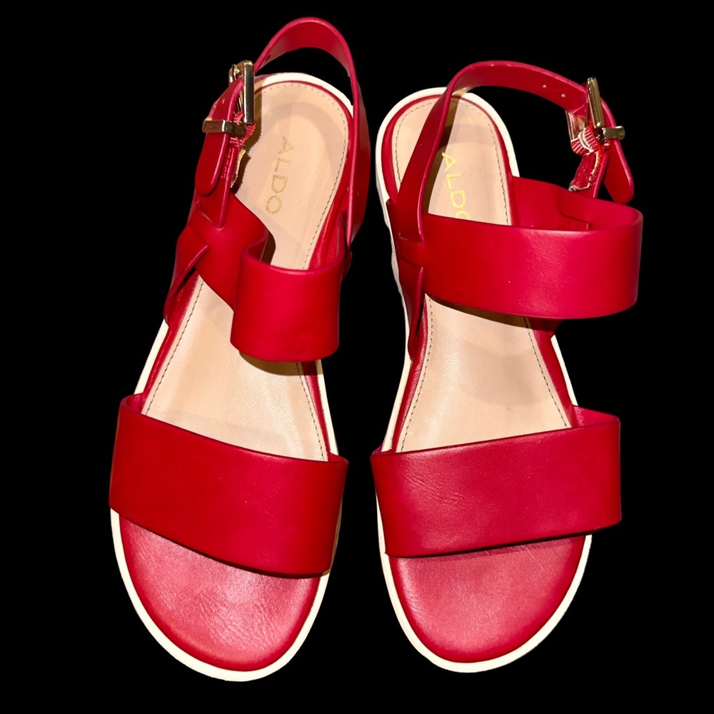 ALDO WOMEN RED PLATFORM SANDAL